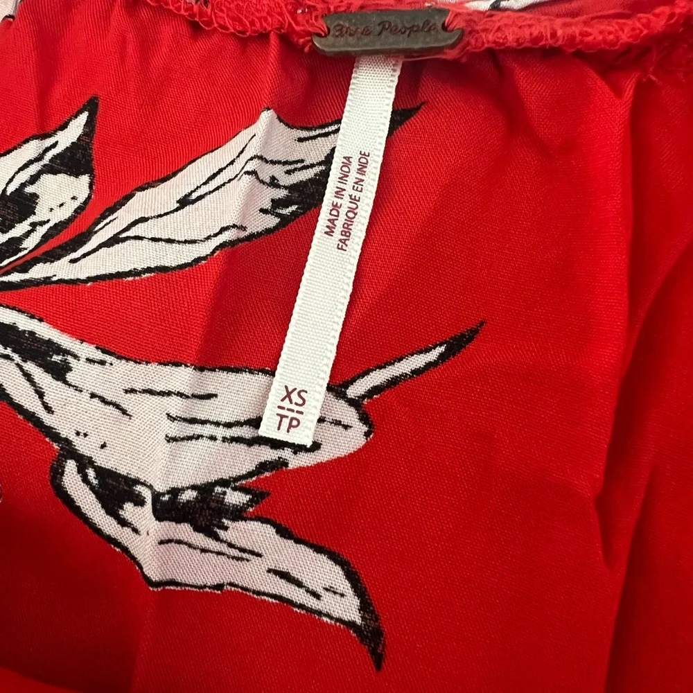 Free People Red Rita Tiered Dress With Pockets. In EUC. Size XS